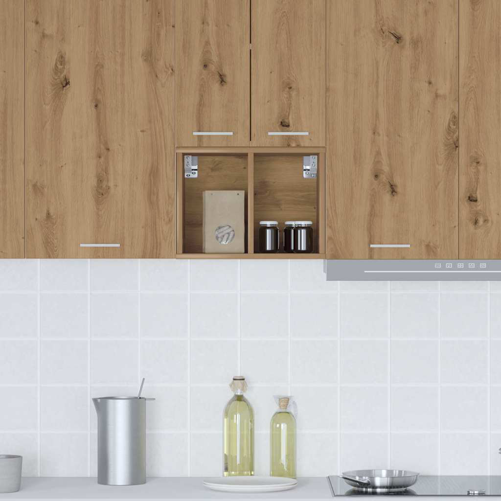 Vidaxl Hanging Cabinet With Storage Riga Black Oak 30 X 29.5 X 40 Cm