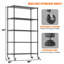 Étagère à roulettes avec roulettes, support de rangement réglable en métal robuste pour le garage, le garde-manger, la cuisine et la salle de lavage (l 46 po x P 18 po x H 72 po et l 46 po x P 18 po x H 82 po)-1220854817-1220854818