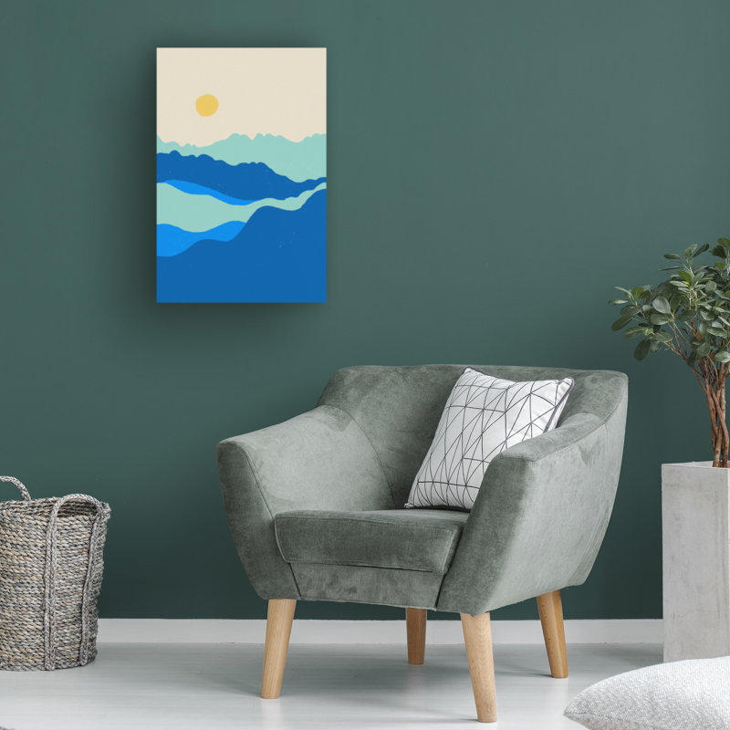 Art sur toile bleu gigi rosado, H 19 po x l 12 po