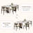 Howze 63" Modern Retangular White Dining Table Set With 4 Faux Leather Dining Chairs,
