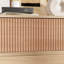 Table de chevet en bois naturel avec 3 tiroirs et surface rayée-324814224