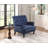 Auguust 34" Traditional Tufted Polyester Living Room Chair - Velvet Living Room Chair with Tufted Design, Elegant Nailhead Trim and Sturdy Espresso Wood Legs-2061383341
