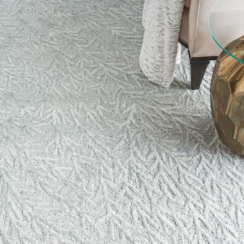 Tapis bleu clair Delmer Star, Rectangle 9 pi 9 po x 13 pi 9 po
