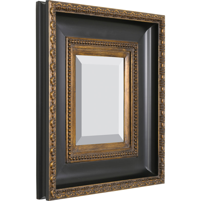 Miroir Classic Contour 58X70GD, 20 po x 18 po, Brun foncé / or noir