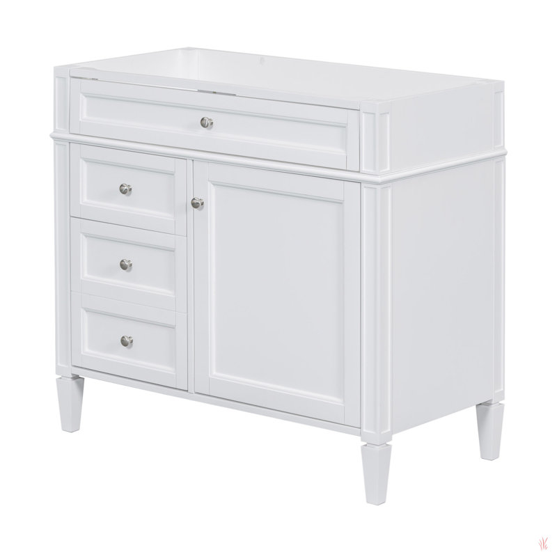 Meuble-lavabo 2 tiroirs 36 po à 2 tiroirs sans lavabo supérieur, armoire de rangement moderne avec tiroir basculant, structure en bois massif