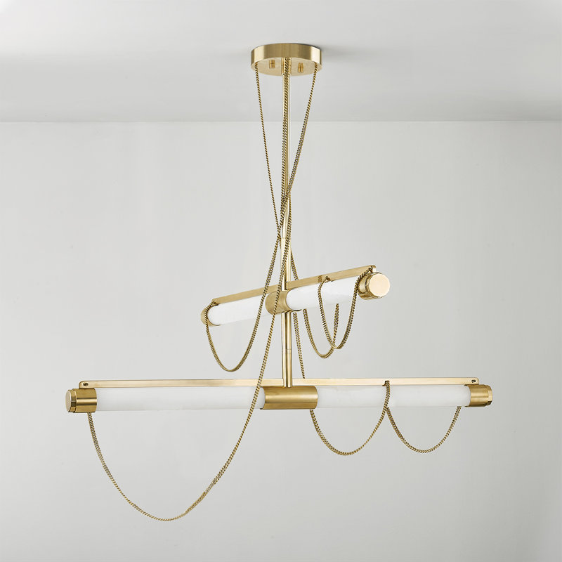 Lariat - Dimmable LED Cylinder Chandelier by Noz Nozawa for Corbett Lighting, 77.75" H x 7.75" W x 7.75" D