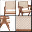 Chaise d'appoint en rotin naturel - Design moderne et aéré Mid-Century pour le salon, le salon et les petits espaces -1928260531