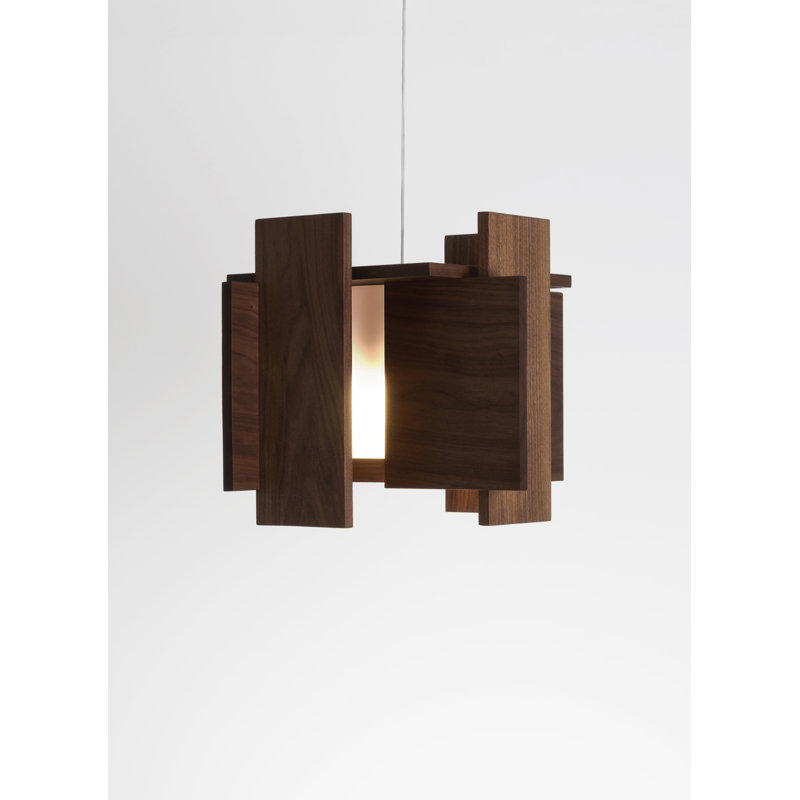 Abeo L 1 - Light LED Pendant, Oiled Walnut, Low Profile, 2700K (warm)
