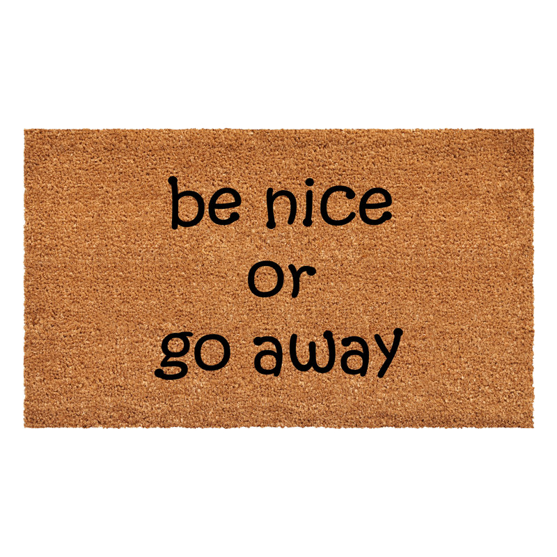 Tapis d'entrée Be Beige Or Go Away, L 24 po x L 48 po