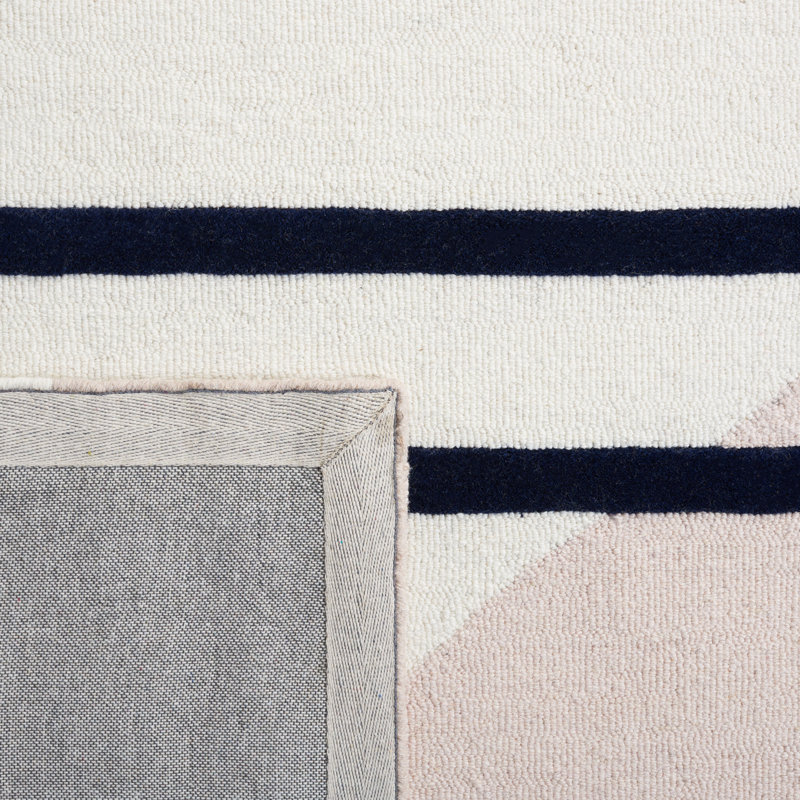 Felipe Handmade Wool Blush/Black Rug, Rectangle 2' x 3'