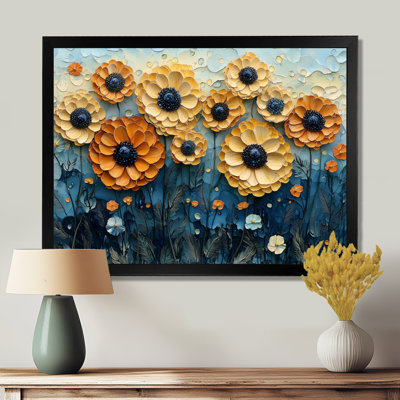 «Geometric Marigold Field Collage I», reproduction sur toile encadrée