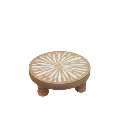 Montant floral en bois brun sculpté