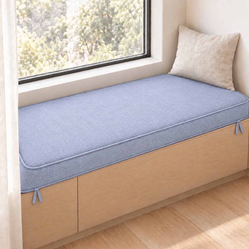 Coussin de siège de patio 3 po H 3 po, 28 x 67 pouces, Bleu clair