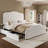 Maber Upholstered Queen Bed with 4 Drawers, Storage Platform Bed with 2 Bedside Tables , Velvet Wingback Bed, No Boxing Spring Needed, Gray-1266184381-1266184383