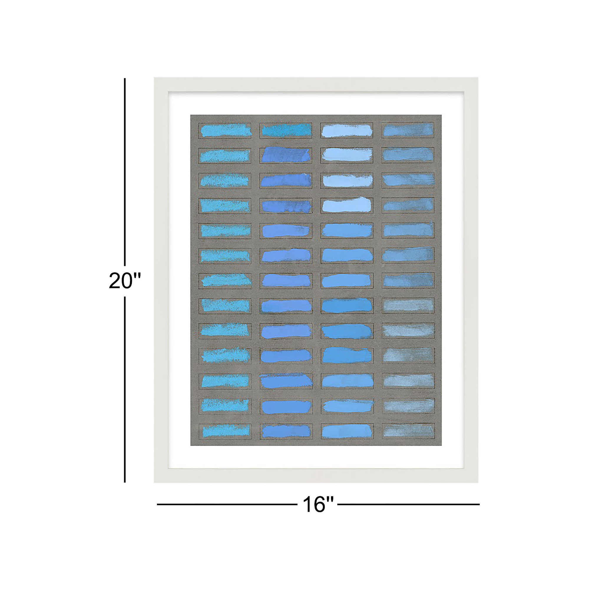 The Blues by Jacques Pilon, White Framed, 20" H x 16" W x 1.25" D