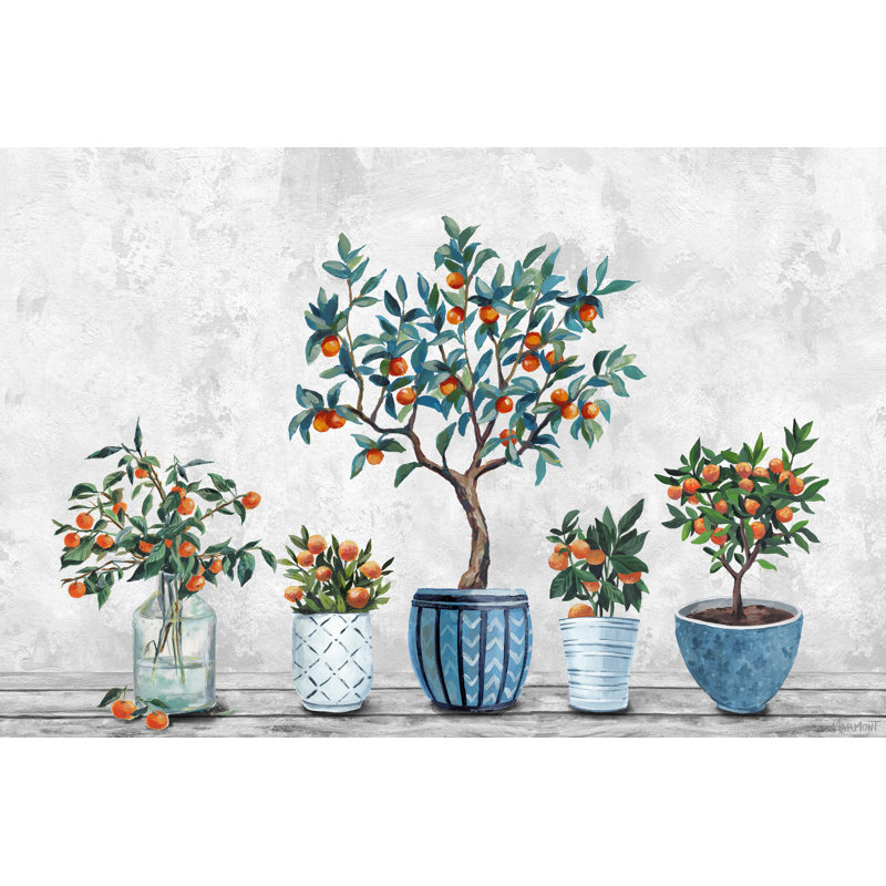 Orange Fruit Trees - Wrapped Canvas Painting, 66cm H x 101cm W x 3.81cm D