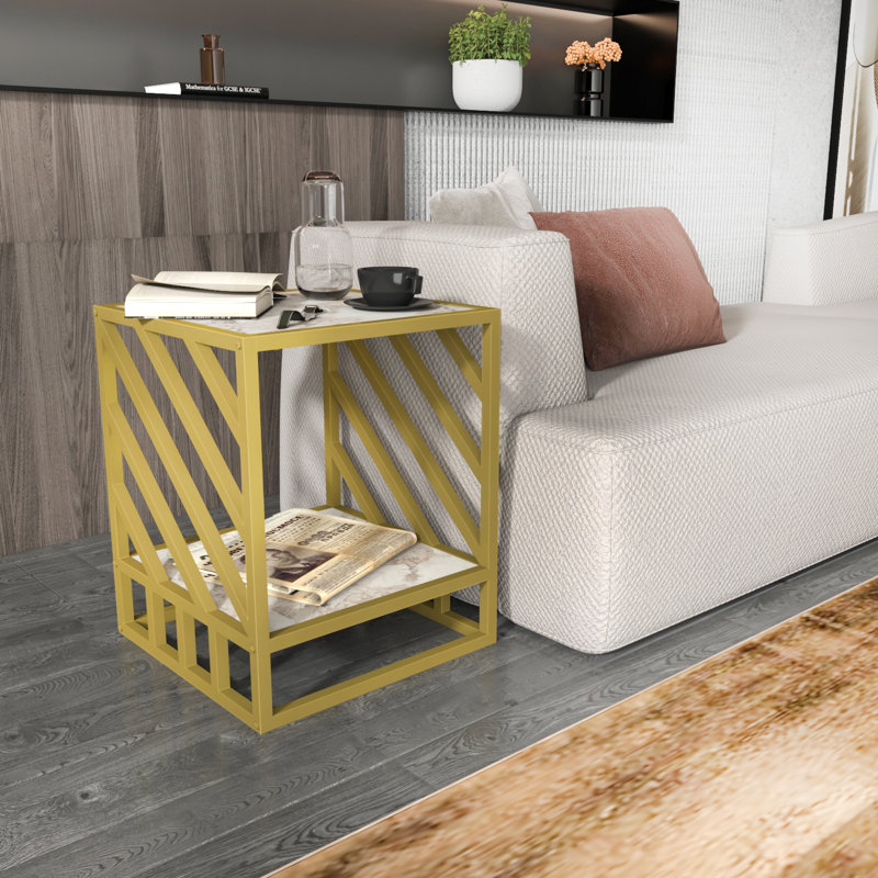 Cohee End Table, Ephesus, Gold