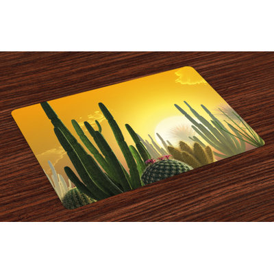 Mccluney Cactus Sunset Desert Ecology Placemat