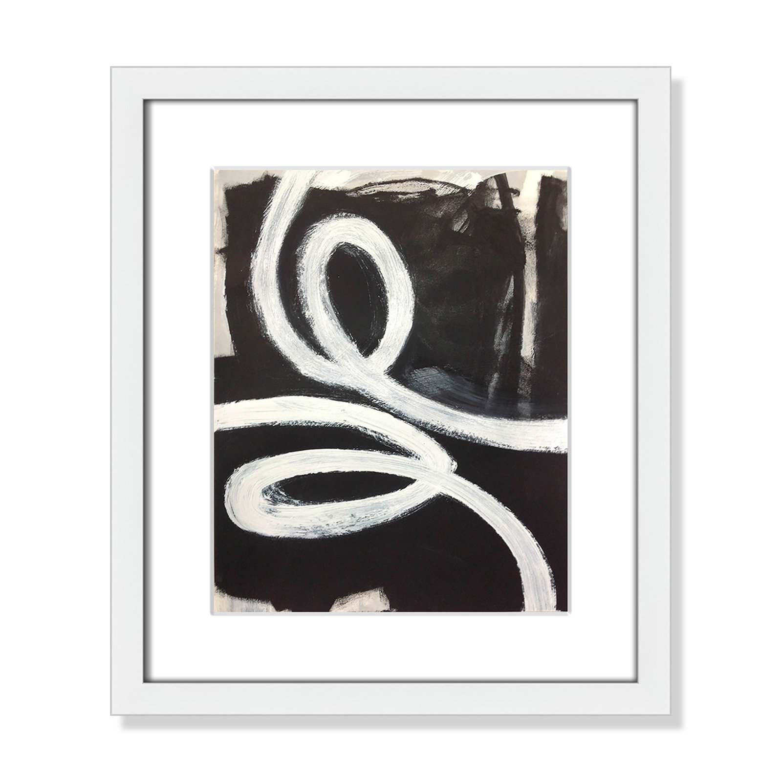 Bronte "Swirly Swirls I" Print, 15" H x 13" W x 2" D, White Box Framed, Yes