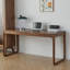 Bureau rectangulaire en bois massif avec tiroirs Walnut-1290692533