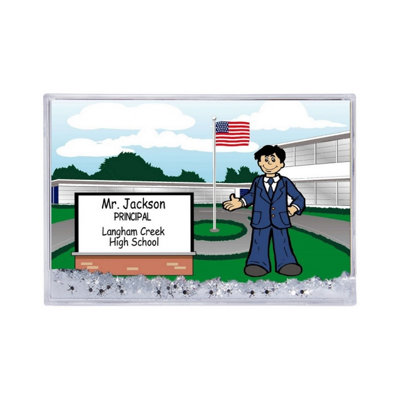 Personalized Principal Male Snow Globe Frame Gift