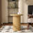Round End Table With Fluted Pedestal Base, Side Table With Strip Columns Base-355653851