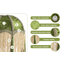 Abat-jour avec pampilles, abat-jour victorien, lampe de remplacement en velours doré de 25 cm, abat-jour festonné en forme de cloche (vert olive)