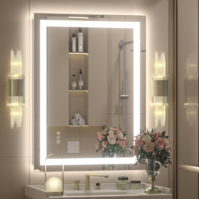 UL Certified Front & Back LED Anti-Fog Tempered Glass Bathroom/Vanity Mirror with 3-Year Warranty - Basics by Wayfair™