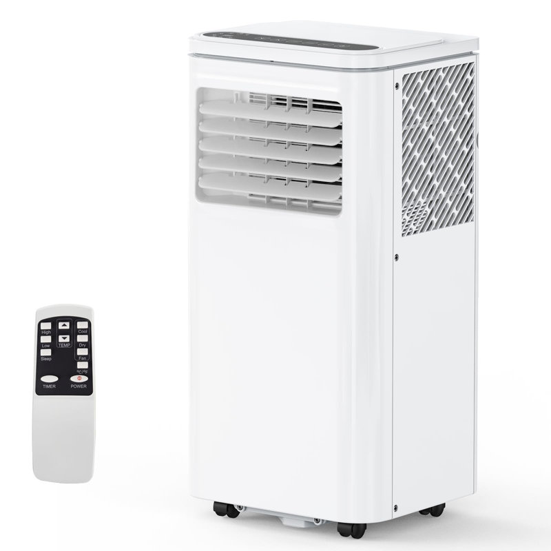 8000 BTU Portable Air Conditioner – 3-in-1 Cooling, Dehumidifier & Fan – Smart Sleep Mode, Remote, 24H Timer – Cools Rooms up to 350 Sq.Ft – Ideal for Bedroom, Office, Small Spaces