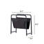 Porte-revues moderne en métal et similicuir - Organisateur minimaliste noir et brun pour décor industriel-1244807717