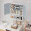 Armoire de rangement moderne à double porte en verre arqué avec miroir incassable et rangement polyvalent-612003081
