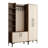 Modern Hall Stand with Metal Legs & Handles, Walnut & Cream Finish, 59.1 x 78.7 x 13.8 inches | 100% Melamine Coated Particle Board, Numerous Shelves, Wall-Mountable, Stylish & Functional Design for Entryway-1524367102