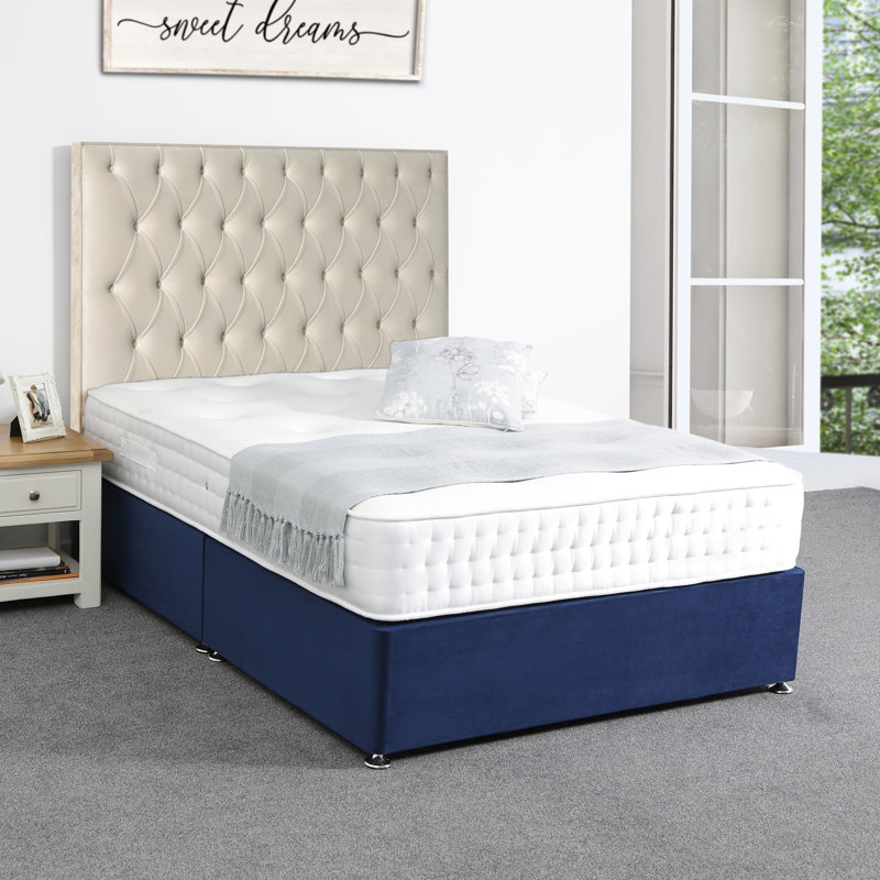 Upholstered Headboard, Super King (6'), Cream, Velvet