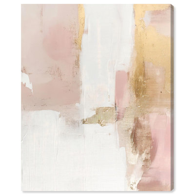 Blush Gold Shimmer I Canvas Abstract Earth Tone by Art Remedy