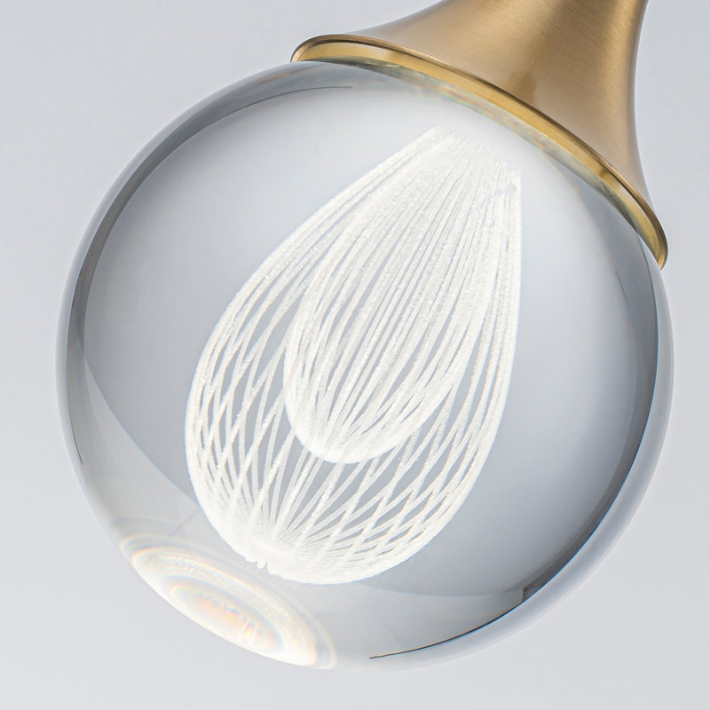 Luminaire suspendu 1 lumière DEL 4500K, Doré