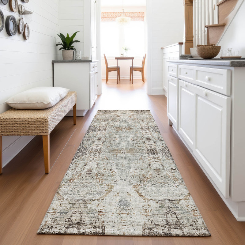 Premium Machine Washable Mayfield AMF1222 Global Rug, Runner 2'3" x 7'6"