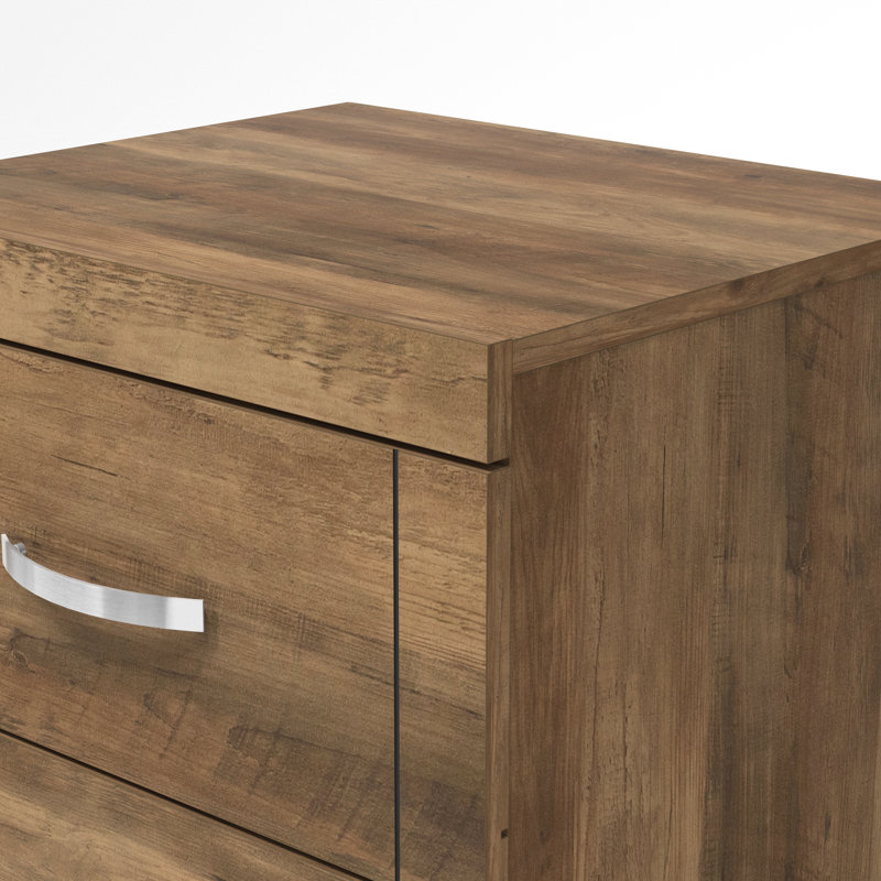 Avigail 20.31" 2 Drawer Nightstand, Individual, Knotty Oak