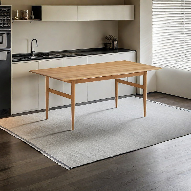 Table de salle à manger rectangulaire en bois massif, Bois massif, H 28,7 po x L 78,7 po x l 35,4 po
