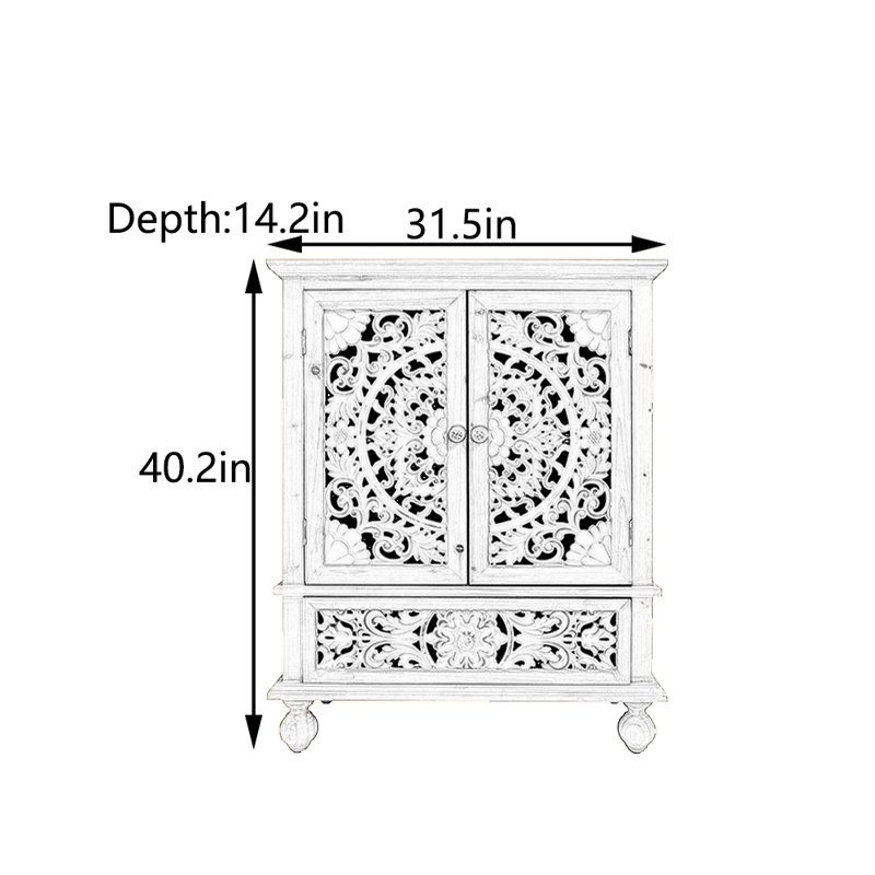Armoire d'entrée sculptée