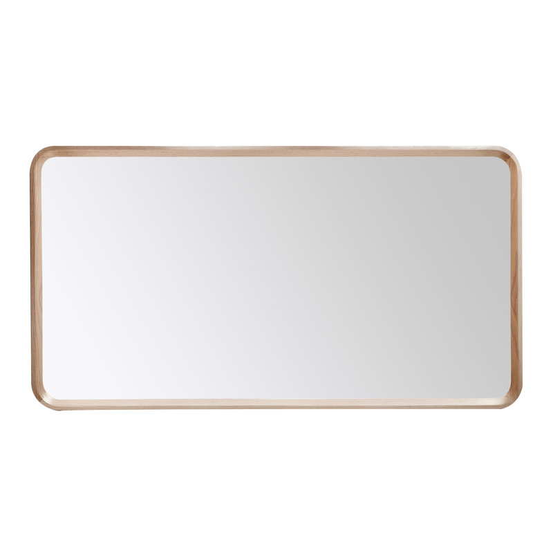 Miroir plat Aliyani, Chêne blanchi, 35,5 po x 23,5 po