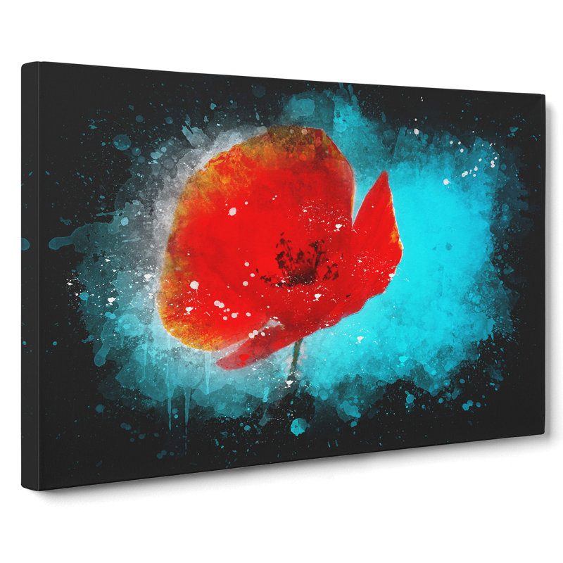 Red Poppy Flower Vol.1 - Wrapped Canvas, 60cm H x 91cm W x 3cm D