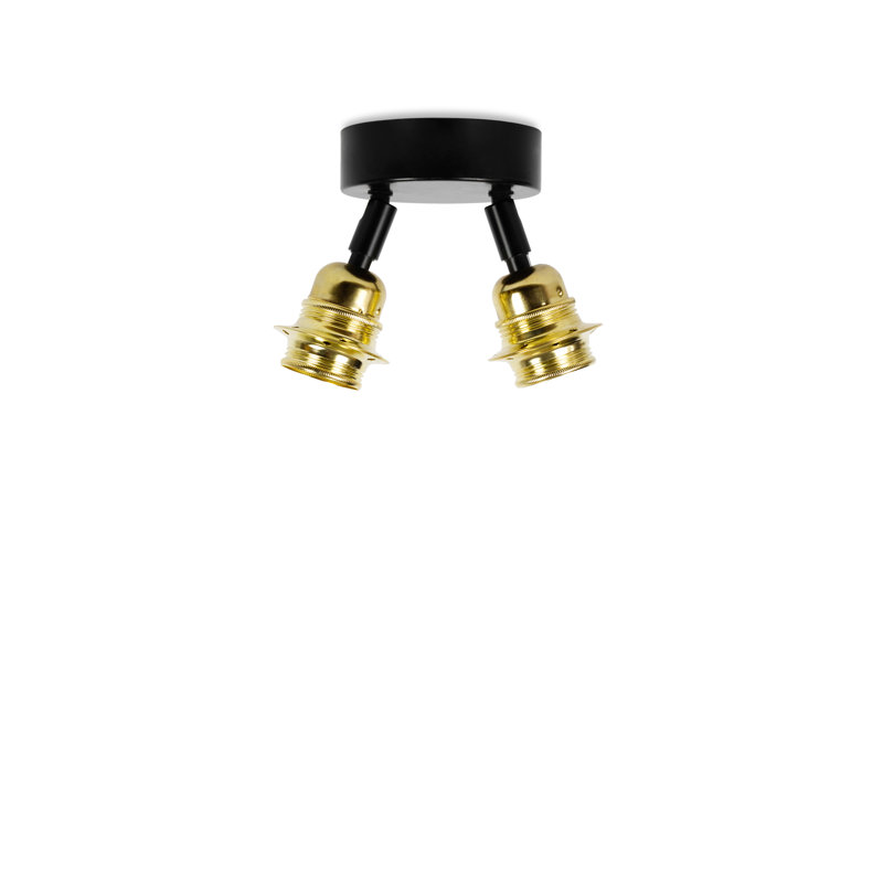 Greg Flush Mount, Brass/Black