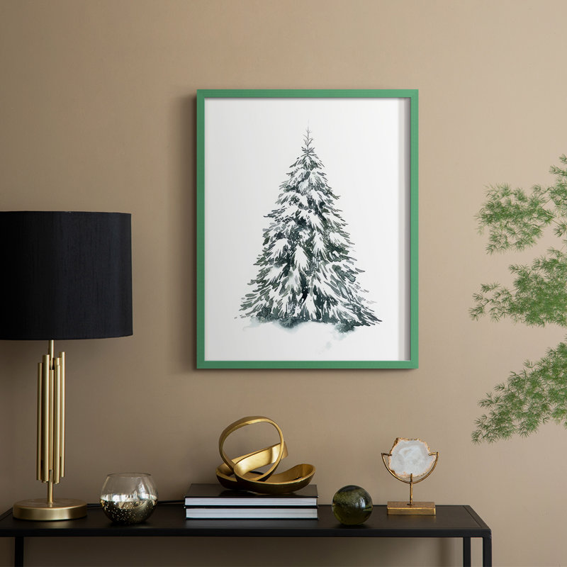 Blue Spruce II Framed Print - Solid Wood, 15" H x 12" W, Green