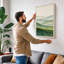 Misty Layered Hills Scandinavian - Wrapped Canvas-1797114653-1797114643