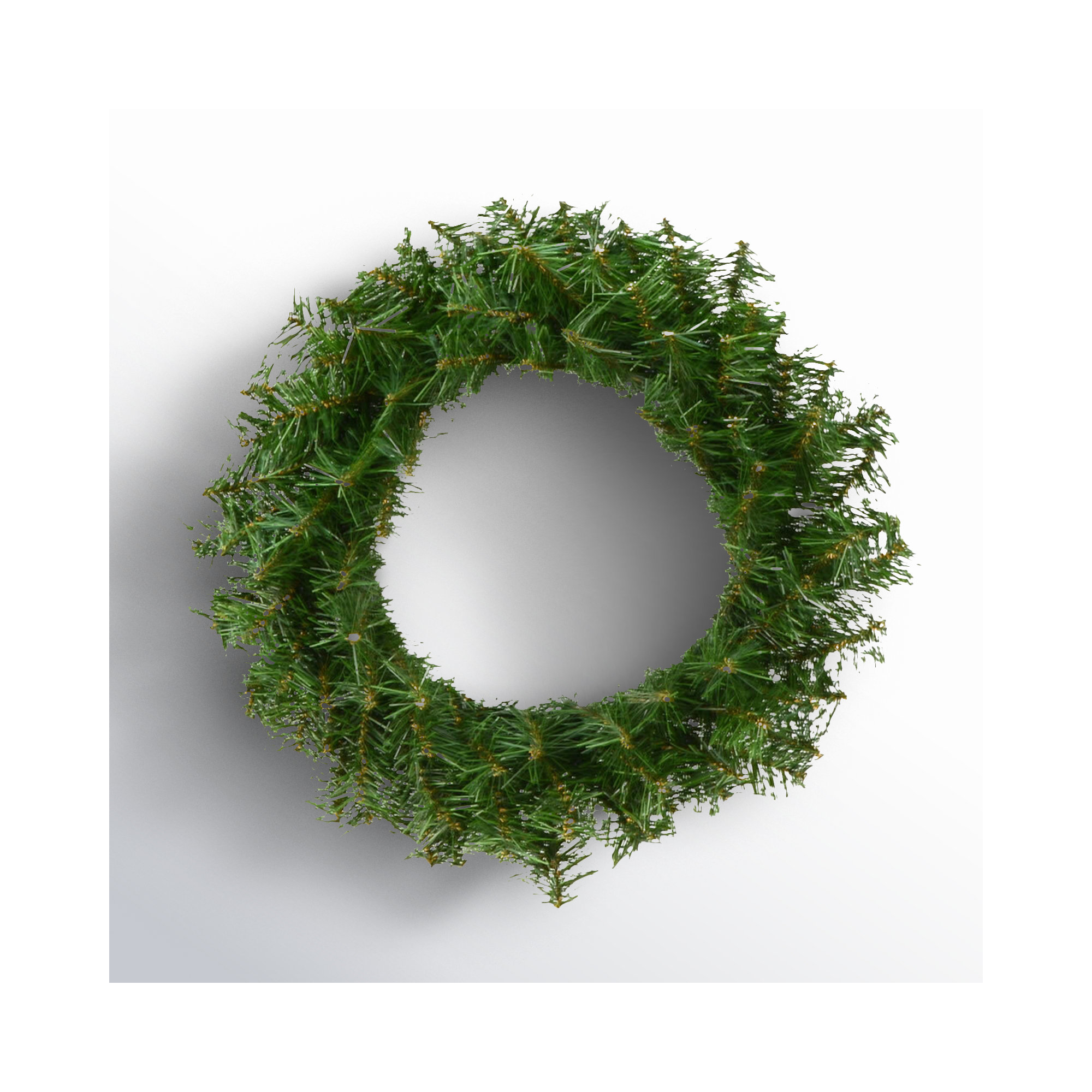 Artificial Canadian Pine Wreath Unlit, 16" H x 16" W x 3" D