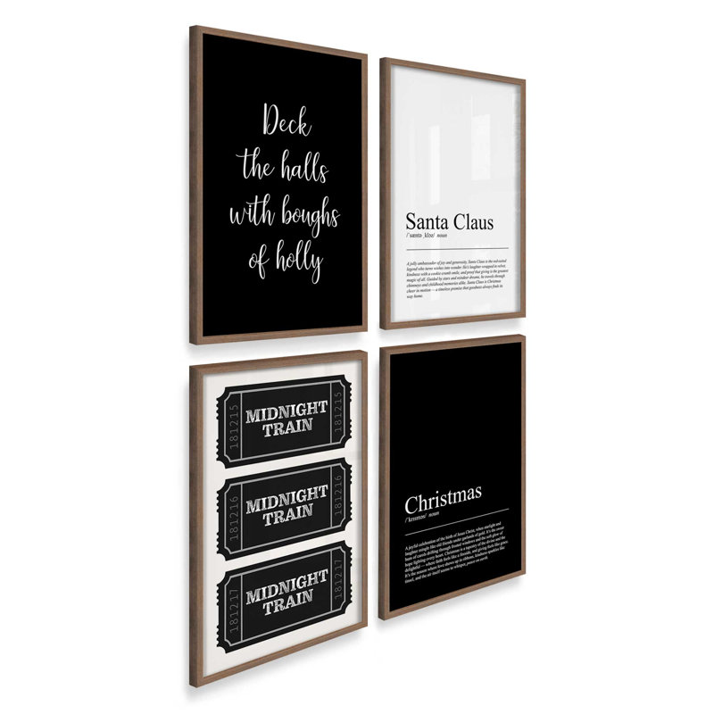 Tidings in Type Art Prints, Noyer, H 17,5 po x l 54 po