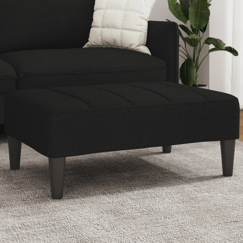 Vidaxl Footstool Black Polyester Compact Footstool Rectangular