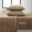 Drap double taupe, 100% matériau et lisse, brossé des deux côtés, comprend tous les draps, taille, chaud, drap-housse élastique, lavable à la machine, linge de maison
