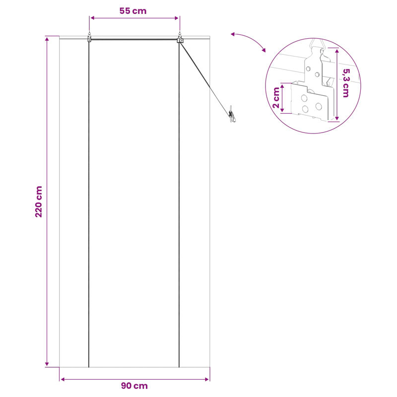 Bamboo Roller shade, 90 cm W x 220 cm L