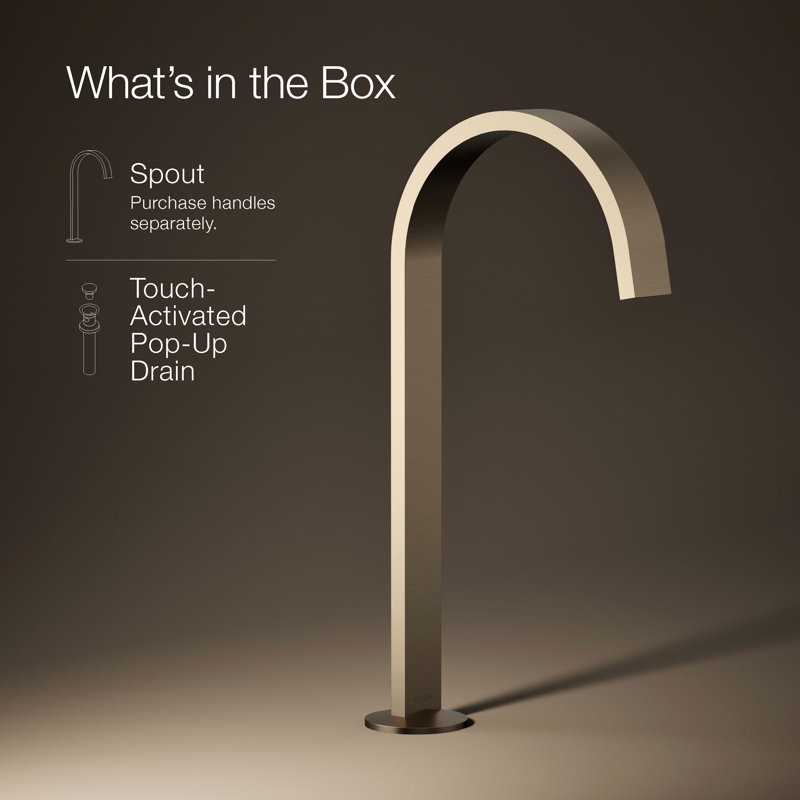 Components Bathroom Sink Spout With Ribbon Design, Bronze